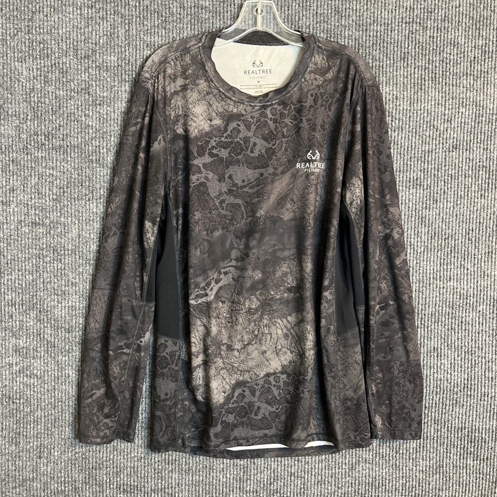 Realtree Fishing Mens Shirt Size Medium Camo Lightweight Long Sleeve Angler